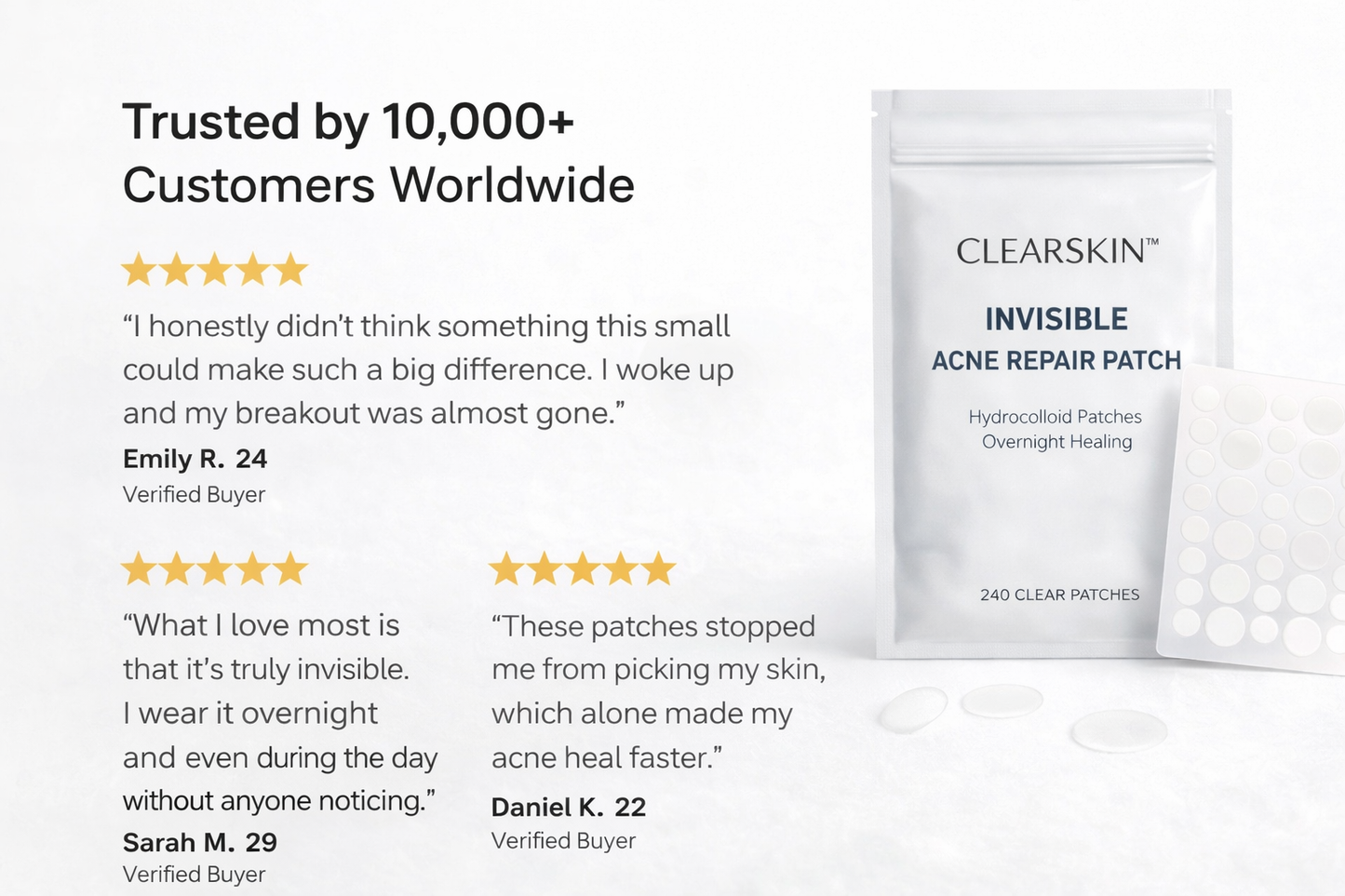 CLEARSKIN™ Invisible Acne Repair Patch – Fast, Clean & Discreet Spot Treatment